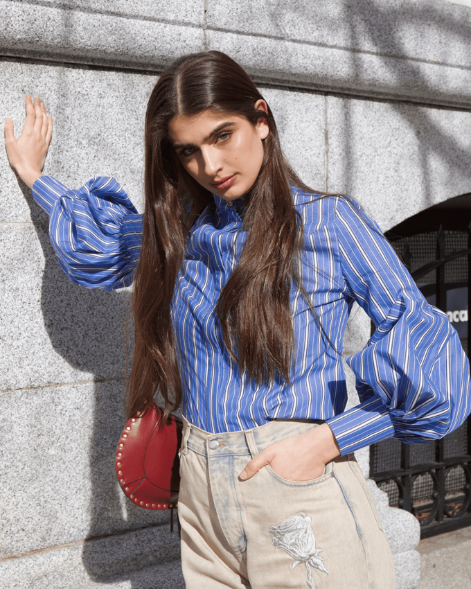 Bell blue stripes